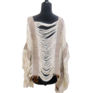 Handmade Boho Beach House Poncho Cover up